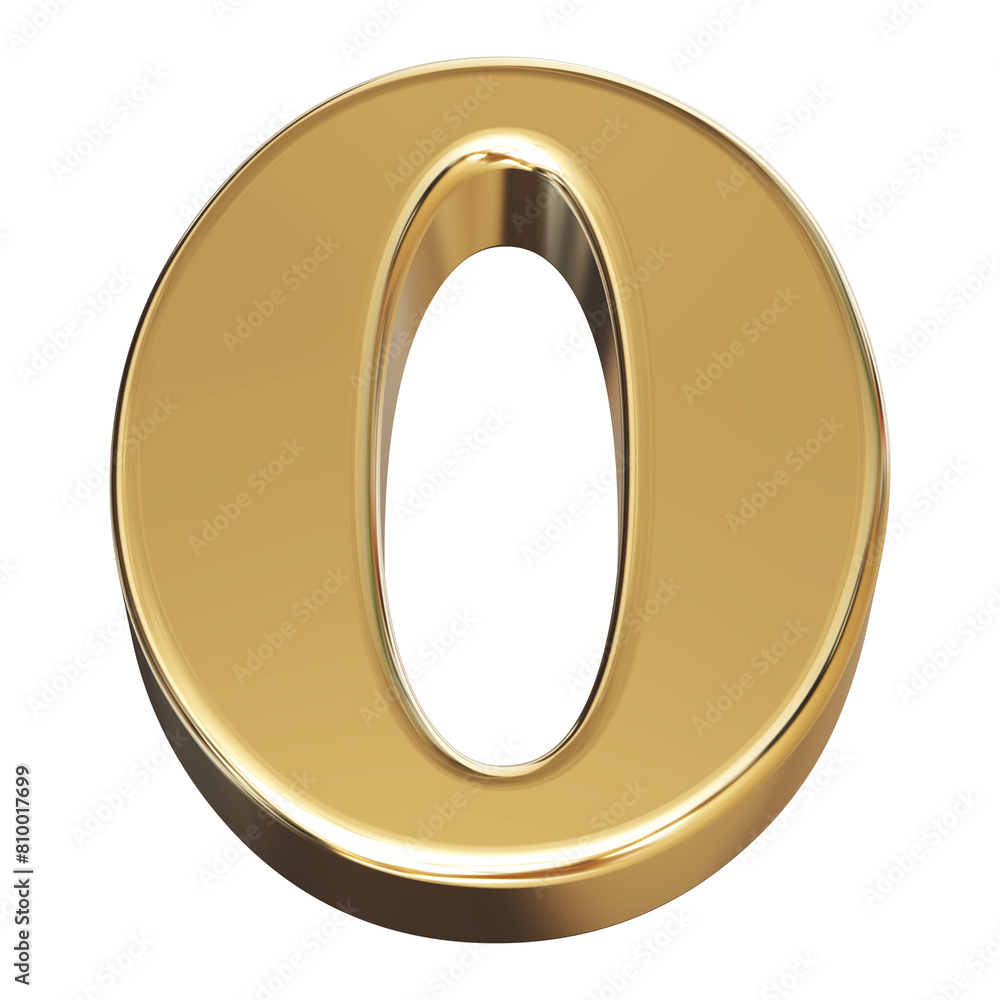 0 Number Golden 3d Render 0 Number Golden 3d Render