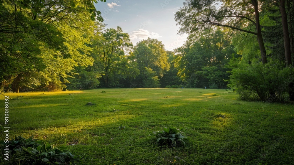 beautiful park with a meadow and trees beautiful park with a meadow and trees