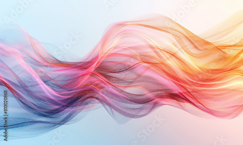 A digital image featuring smooth waves of multicolored gradients with floating bubbles. Generate AI