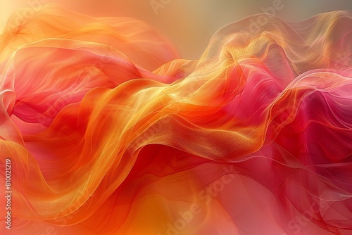 Abstract background with red, orange and yellow waves, rendering