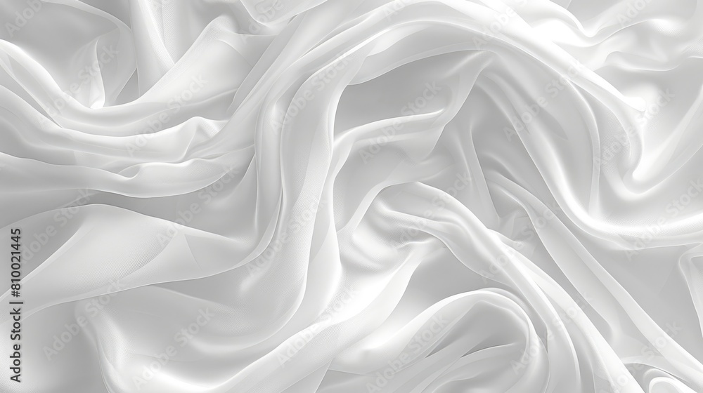 A luxurious white silk fabric with a soft, flowing drape. A luxurious white silk fabric with a soft, flowing drape.
