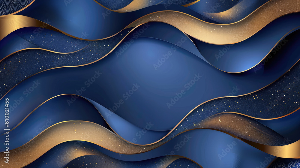 Blue and gold waves background Blue and gold waves background