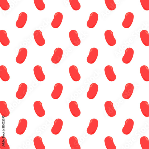 Jellybeans isolated on white background, close up. Jellybeans pattern.