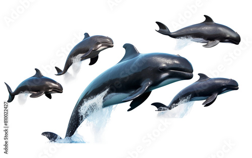 Marine Mammal Gathering Isolated On Transparent Background PNG.