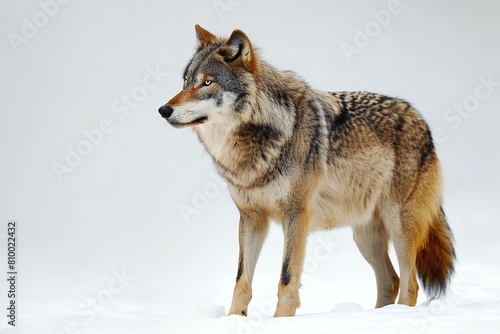 Gray wolf  Canis lupus signatus  in winter