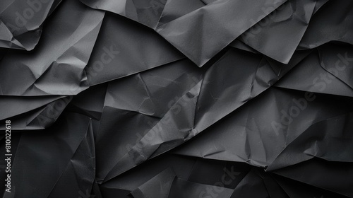 Black crumpled paper background.