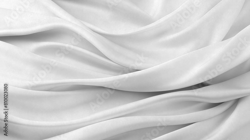 Photos fondo blanco lujoso, la tela se extiende en ondas suaves