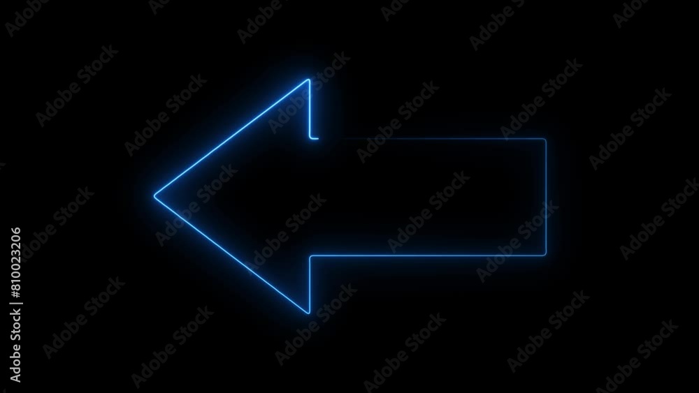 Neon arrow showing the direction on a background animation	