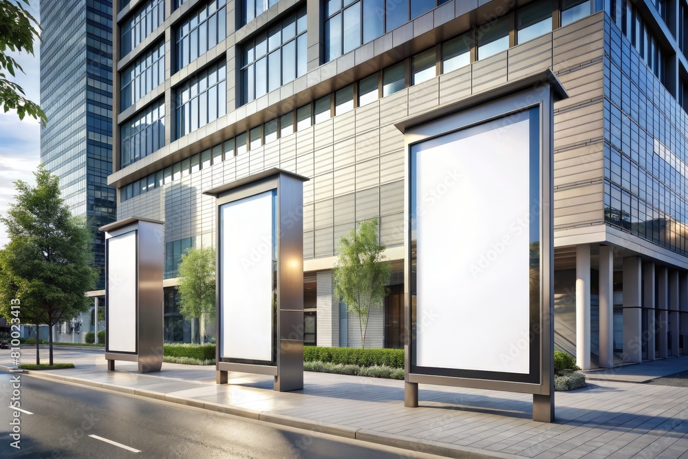 custom made wallpaper toronto digitalBlank billboards on the city street.