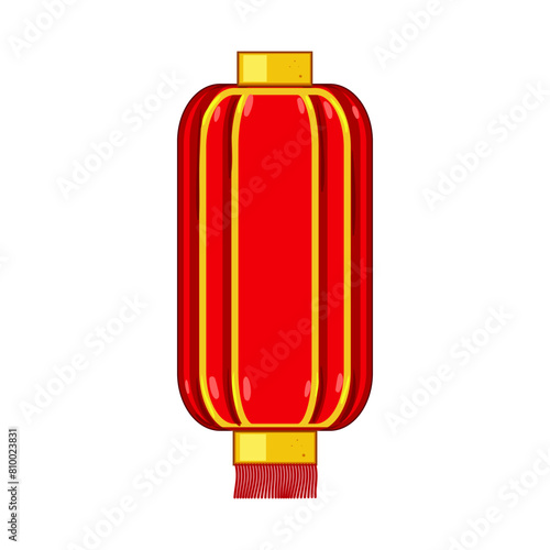 year chinese lamp cartoon. new red, festival decoration, light gold year chinese lamp sign. isolated symbol vector illustration