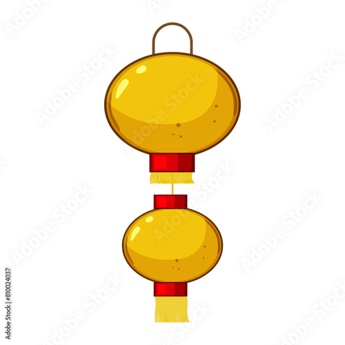 new chinese lamp cartoon. red festival, decoration light, gold japanese new chinese lamp sign. isolated symbol vector illustration