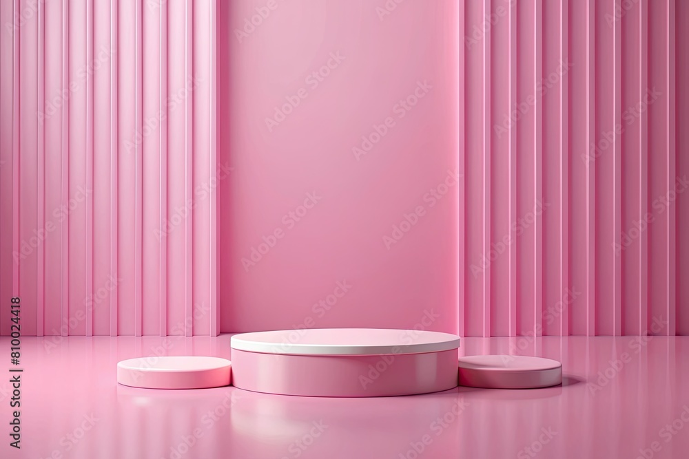 Pink podium for product presentation. Abstract background. Pink podium for product presentation. Abstract background.