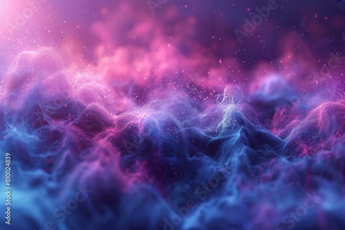 Abstract background with glowing particles,   rendering,  illustration