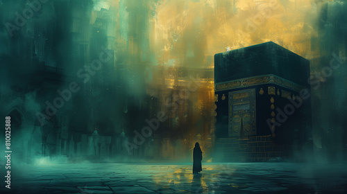 Abstract kaaba in mecca photo