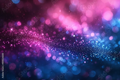 Glitter vintage lights background, dark blue and purple, de-focused