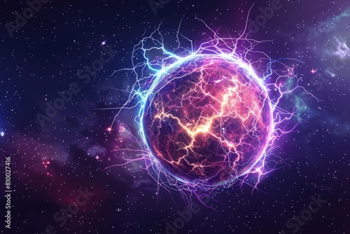 A ball of plasma in the middle of a galaxy. Perfect for science and space-related projects