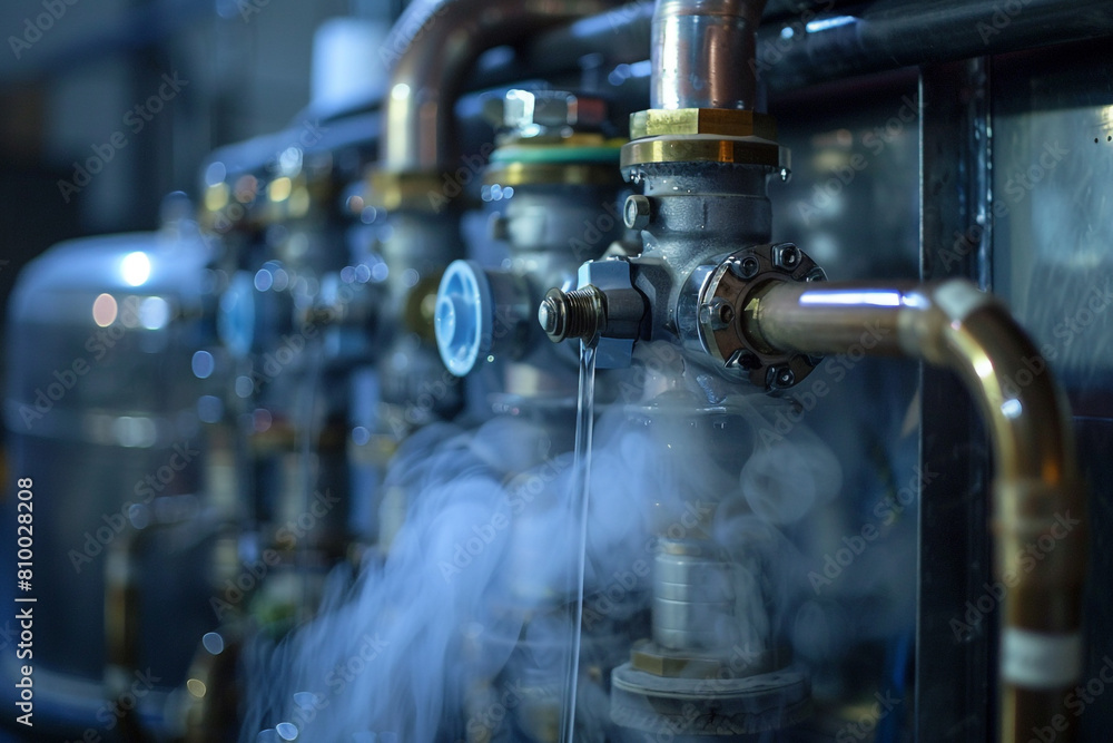 The process of transforming refrigerant vapor into liquid in a condenser unit The process of transforming refrigerant vapor into liquid in a condenser unit
