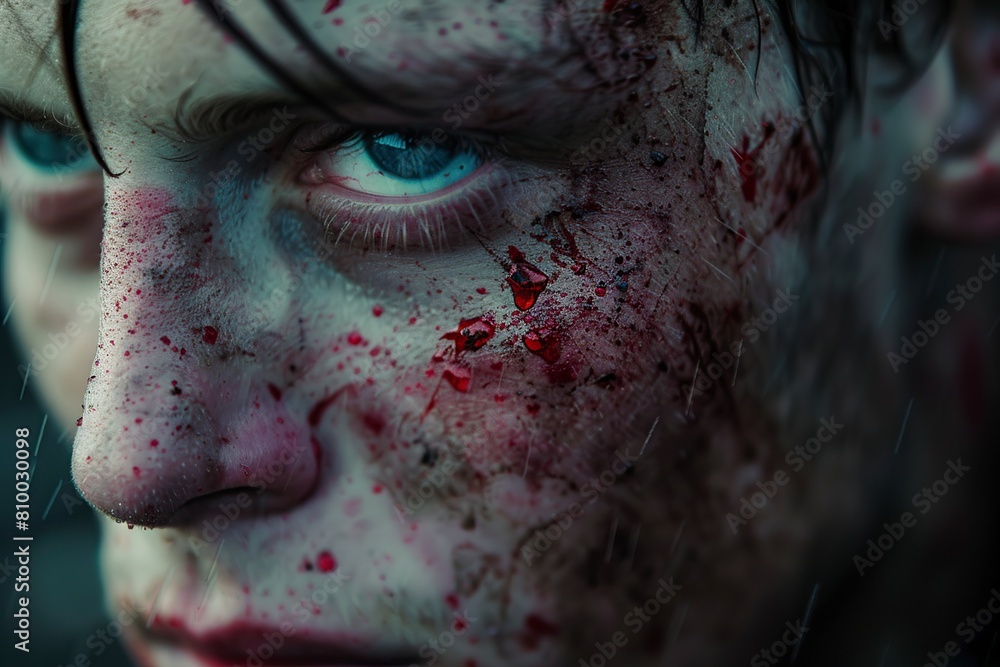 Obraz premium Man Covered in Blood