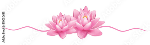 Illustration of two lotus flowers for Vesak Day of vector © Friswi
