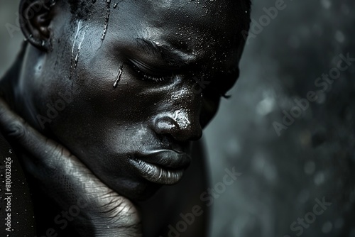 Man in Pain With Hands on Face