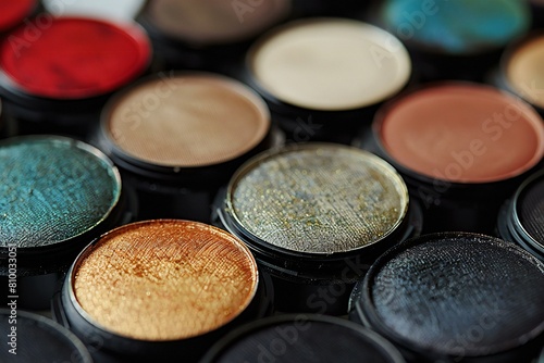 Makeup eyeshadow palette close-up, Selective focus