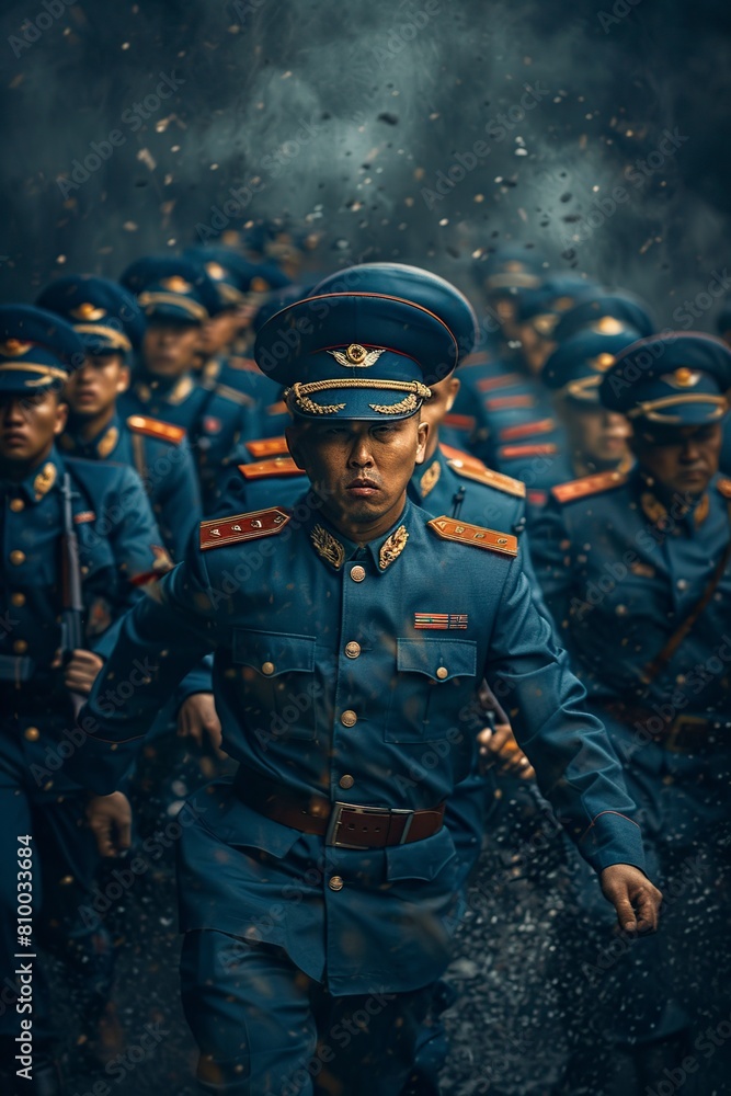 Fototapeta premium A Group of Men in Uniform Standing Together