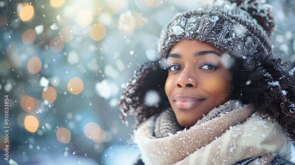 Stylish Woman in Winter Hat and Scarf Stylish Woman in Winter Hat and Scarf