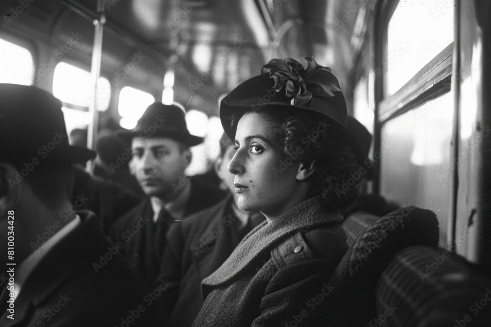 a Black and white photograph showing a group of Jews, 1940s. a Black and white photograph showing a group of Jews, 1940s.