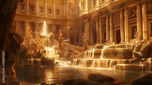 Famous places in Roma: the Trevi Fountain. 8K
