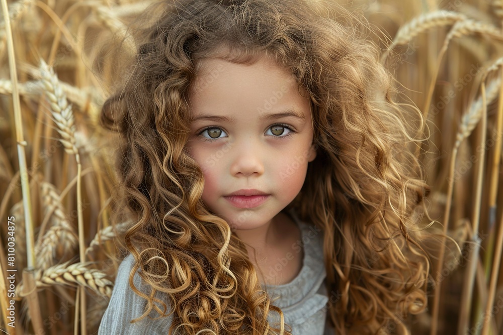Little Girl Standing in Field of Wheat Little Girl Standing in Field of Wheat
