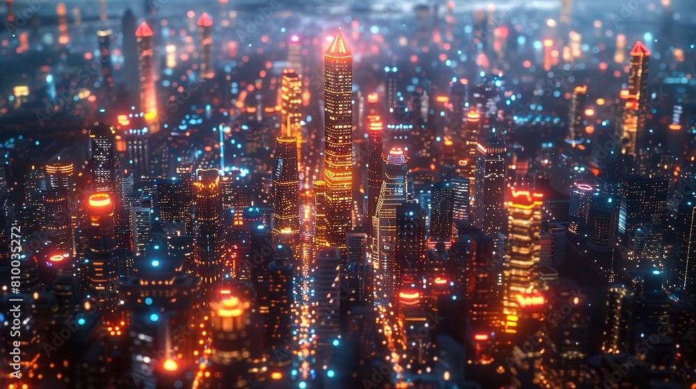 abstract technology communication nodes and neon light accents abstract technology communication nodes and neon light accents
