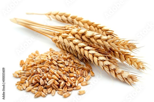 wheat grain bread flour isolated on white background