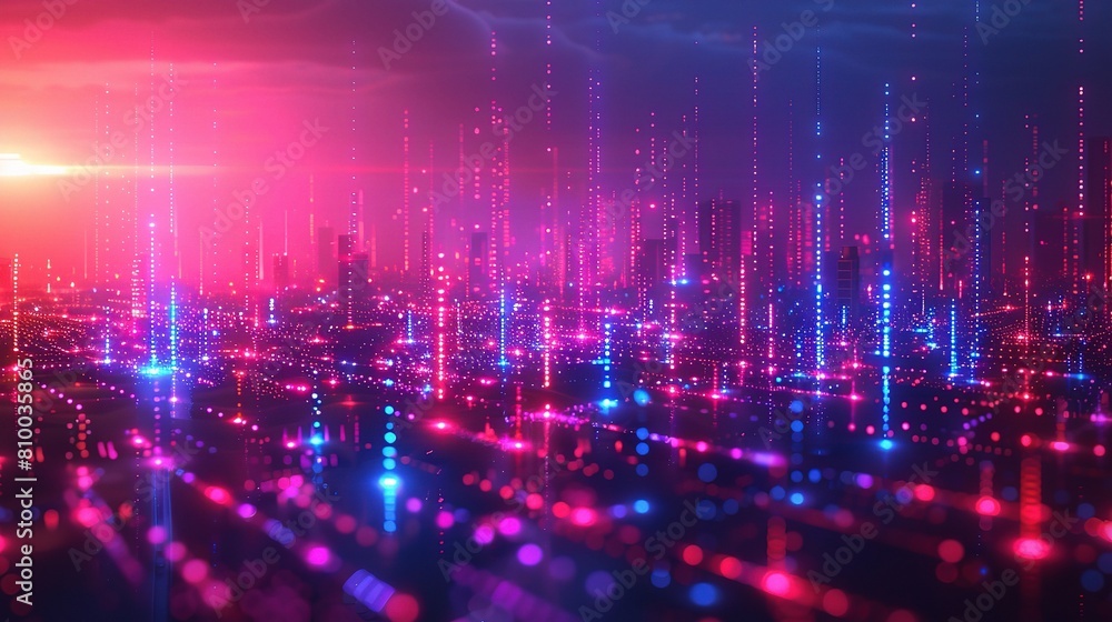 abstract technology communication nodes and neon light accents abstract technology communication nodes and neon light accents