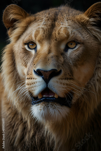 close up of a lion