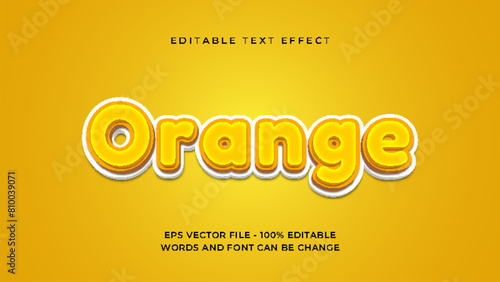 Orange editable text effect 3d style premium.