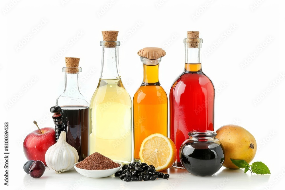 A symphony of flavors assorted condiments and ingredients on a bright canvas A symphony of flavors assorted condiments and ingredients on a bright canvas