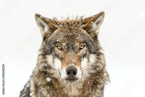 Portrait of a gray wolf (Canis lupus) in winter © Nguyen