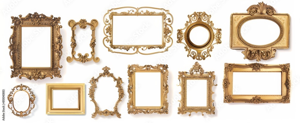 Obraz premium picture frame set isolated on white background