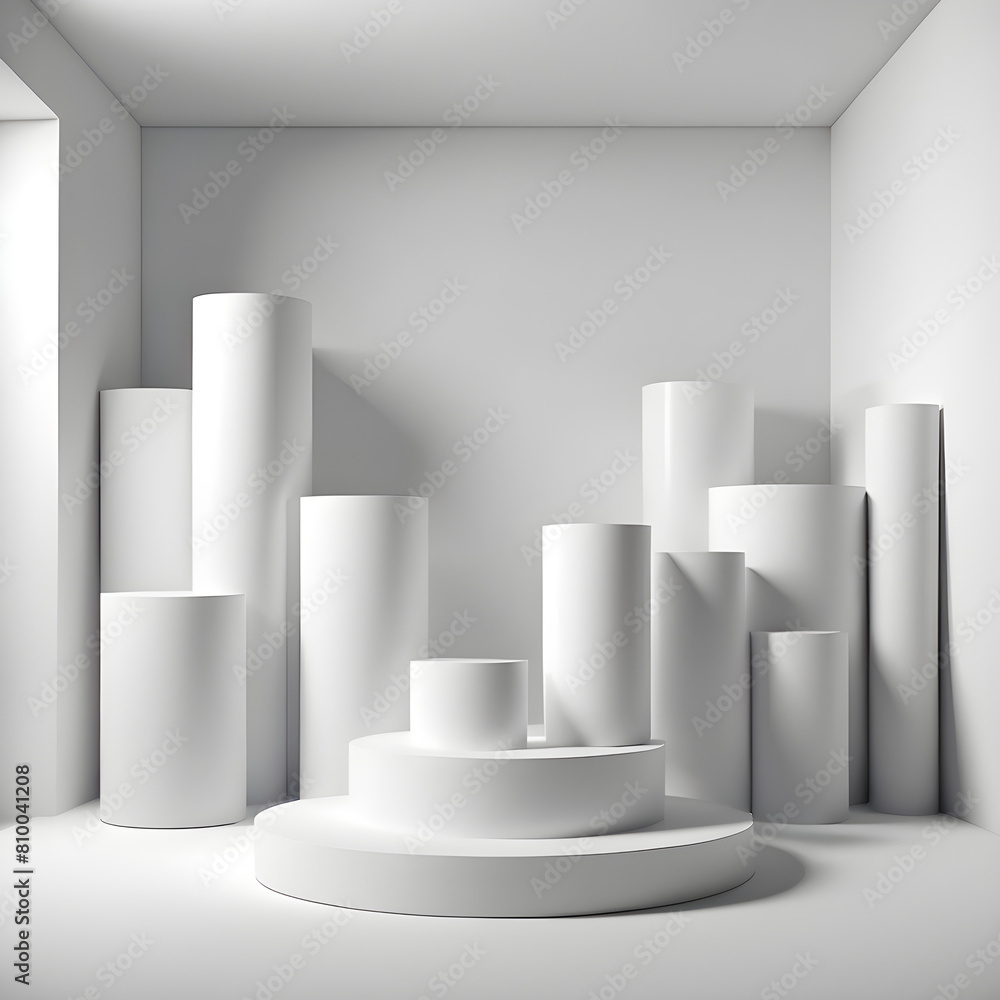 white podium with light white podium with light