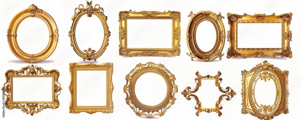 Obraz premium picture frame set isolated on white background