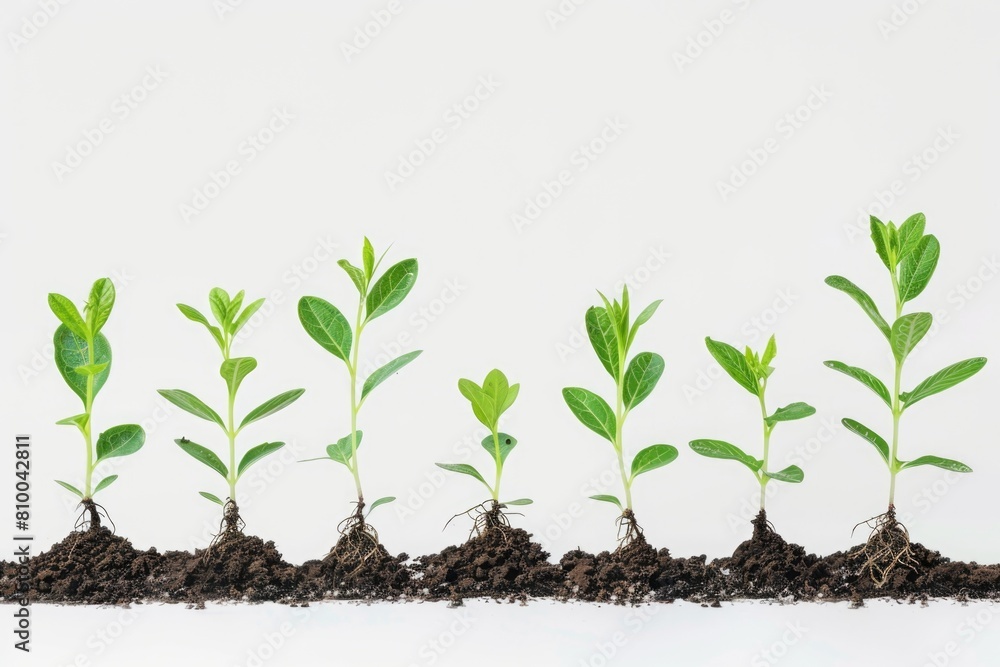 Young plants sprouting out of the ground, suitable for environmental concepts Young plants sprouting out of the ground, suitable for environmental concepts