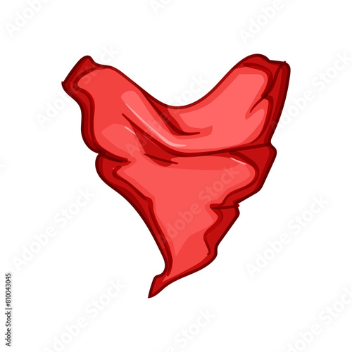red handkerchief wild west cartoon. neck bandit, band style, bandanna country red handkerchief wild west sign. isolated symbol vector illustration