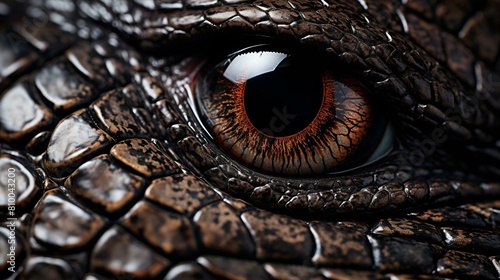 Close-up of a lizard s eye  showcasing intricate details