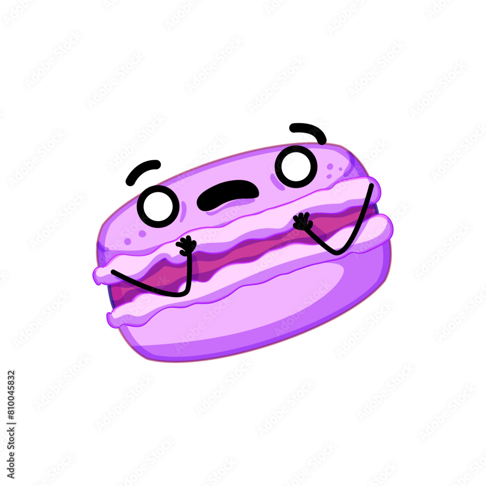 macaroon macaron character cartoon. dessert strawberry, waffle toy, kawaii cookie macaroon macaron character sign. isolated symbol vector illustration macaroon macaron character cartoon. dessert strawberry, waffle toy, kawaii cookie macaroon macaron character sign. isolated symbol vector illustration