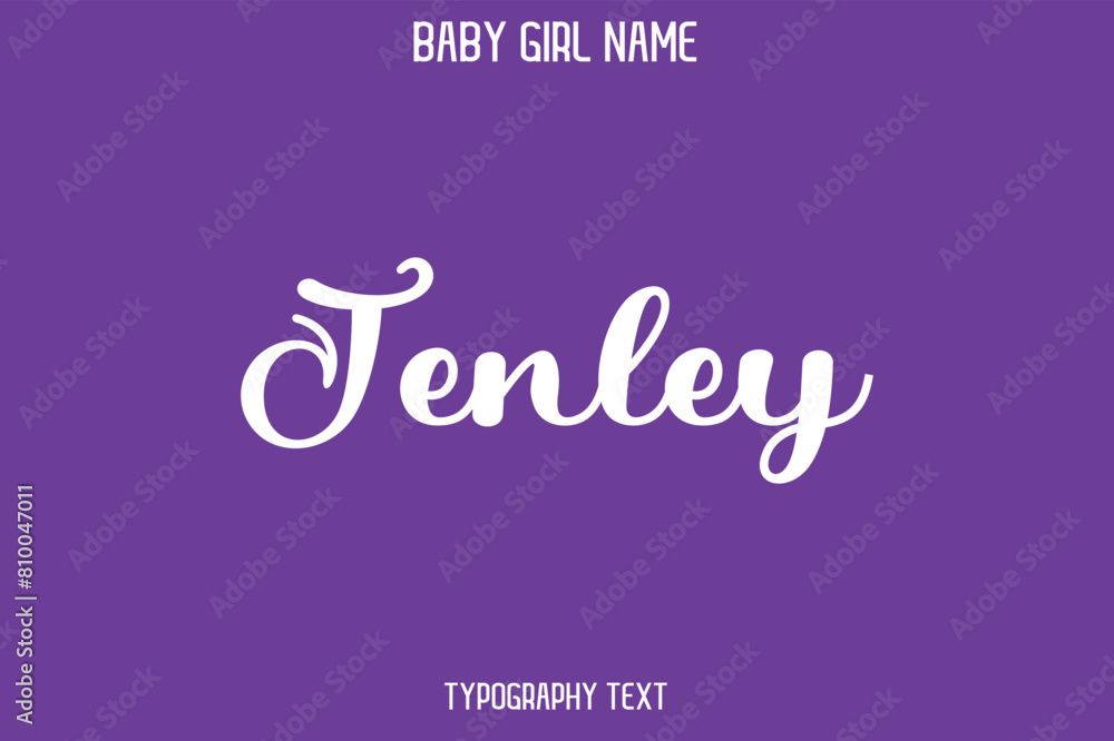 Tenley Baby Girl Name - Handwritten Cursive Lettering Modern Text Typography