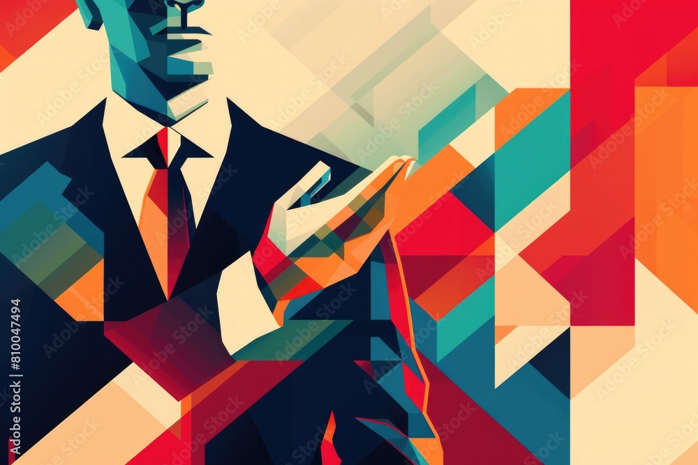 A man in a suit and tie holding a cell phone. Suitable for business concepts A man in a suit and tie holding a cell phone. Suitable for business concepts