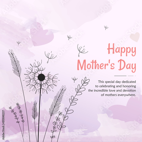 14th May Special World Mother's Day Illustration Vector Design. Celebrating and honoring the incredible love and devotion of mothers everywhere.
