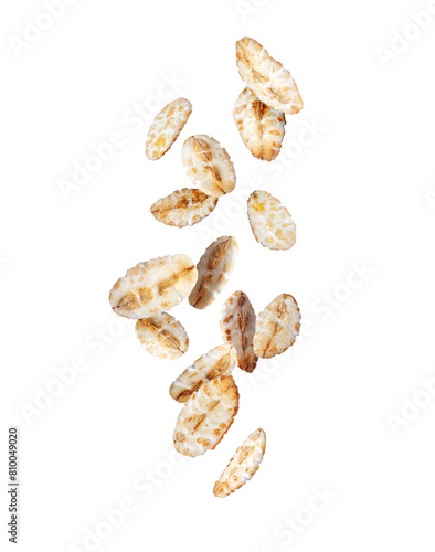 Cereals in the air close up isolated on a white background