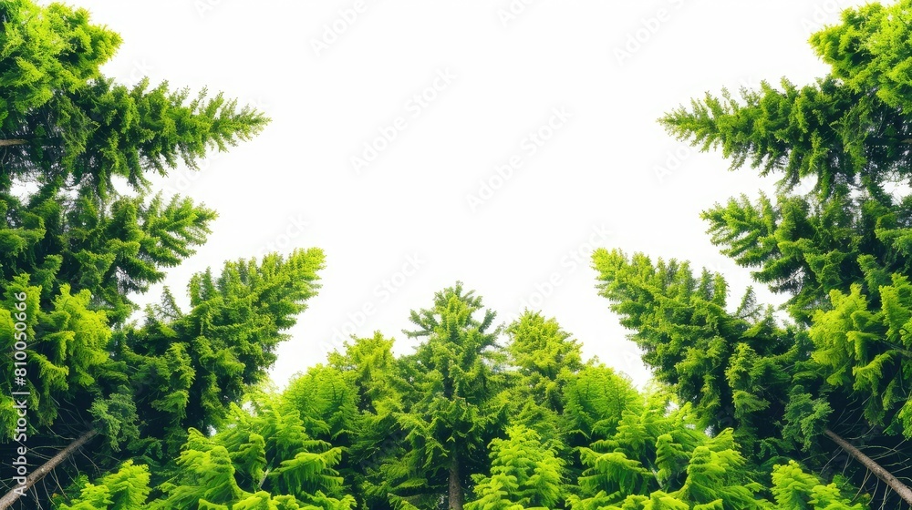 Fototapeta premium The Verdant Symphony: A Lush Forest Brimming With Emerald Trees