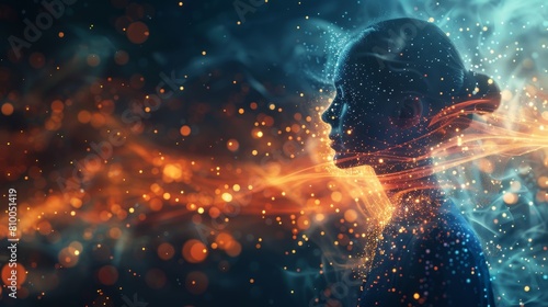 Capture the essence of the Mind-Body Connection through a dynamic CG 3D rendering photo